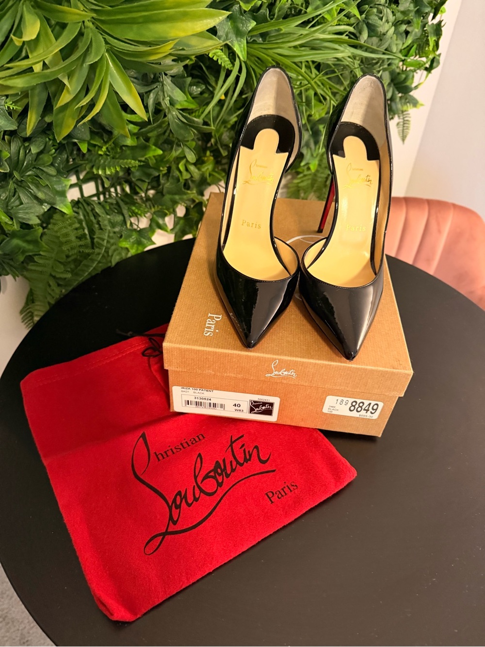 Christian Louboutin Black Patent 100mm Iriza - Picture 4 of 4